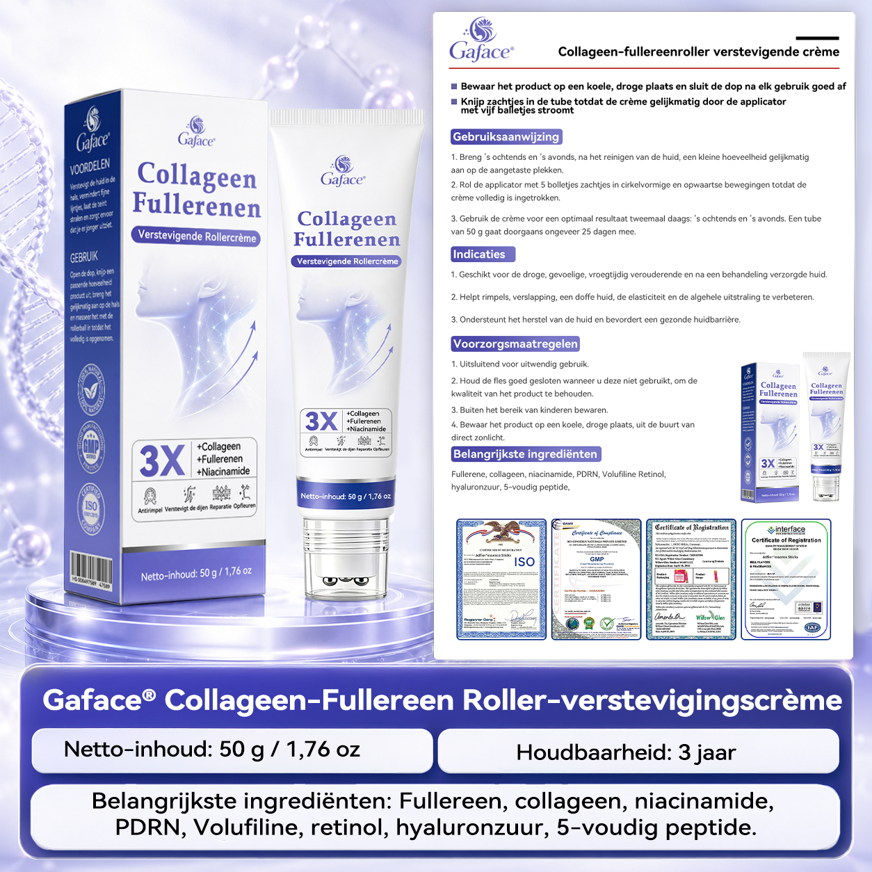 🌿𝐆𝐚𝐟𝐚𝐜𝐞® 𝐂𝐨𝐥𝐥𝐚𝐠𝐞𝐞𝐧 & 𝐅𝐮𝐥𝐥𝐞𝐫𝐞𝐧𝐞𝐧 𝐑𝐨𝐥𝐥𝐞𝐫-𝐕𝐞𝐫𝐬𝐭𝐞𝐯𝐢𝐠𝐞𝐧𝐝𝐞 𝐂𝐫𝐞̀𝐦𝐞🌿🌿