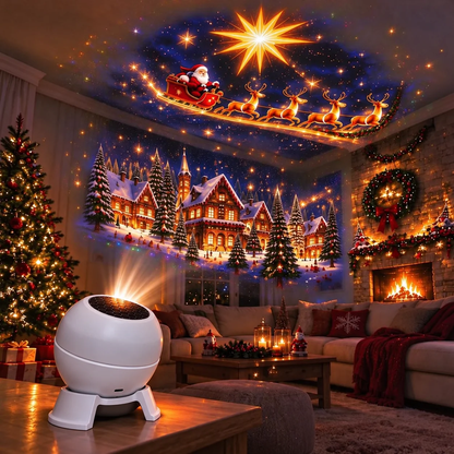 🌈🧣🧣Draaibare kerstlichtprojector – 8 feestelijke motieven