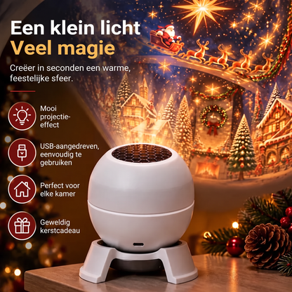 🌈🍭Draaibare kerstlichtprojector – 8 feestelijke motieven