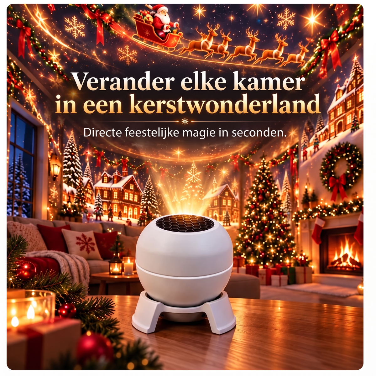 🚢🌈Draaibare kerstlichtprojector – 16 feestelijke motieven