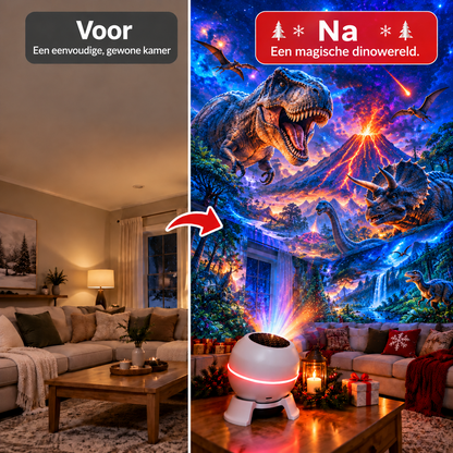 🦖🦕Draaibare kerstlichtprojector – 8 feestelijke motieven